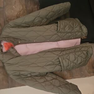 J.Crew Quilted Cocoon Puffer Jacket Womens Size L Chore Coat Barn Preppy Farm